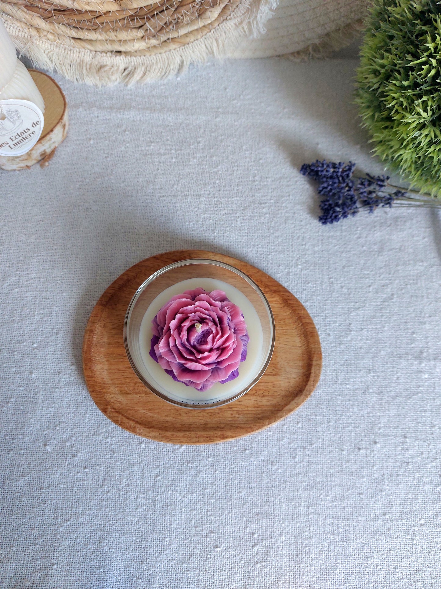 Bougie Lueur de Pivoine Moyen format