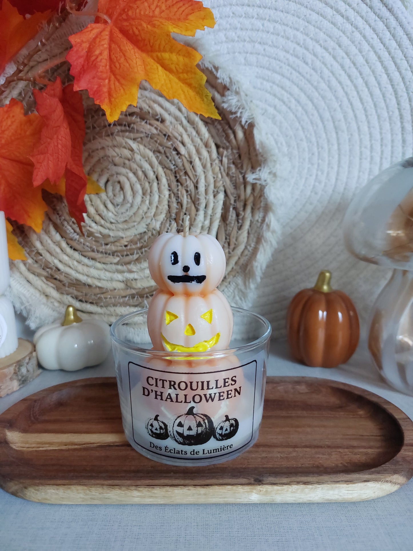 Bougie moyen format Citrouilles d'halloween