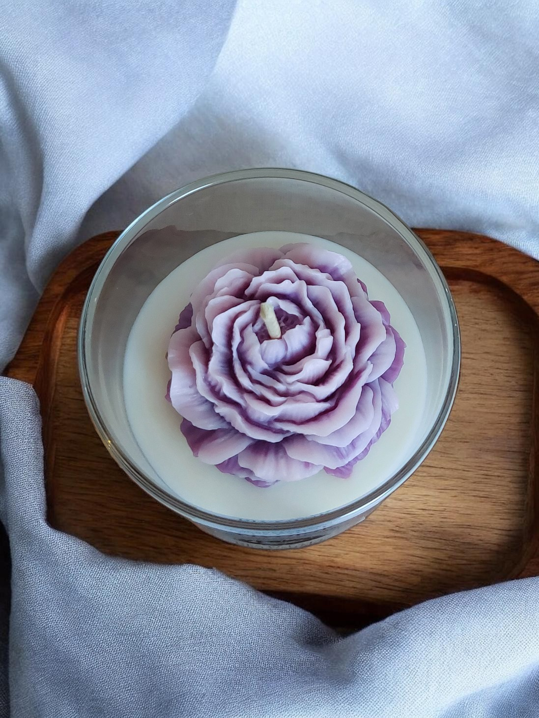Bougie Lueur de Pivoine Moyen format