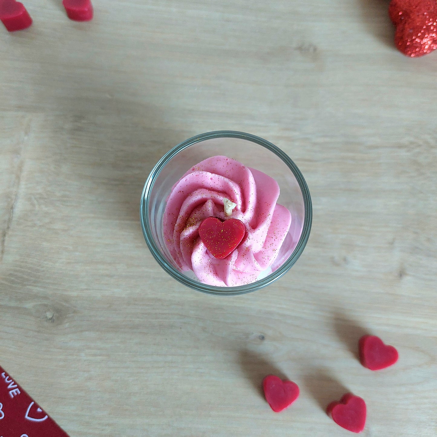 Bougie Petit Format, petits coeurs