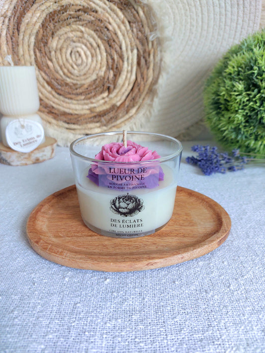 Bougie Lueur de Pivoine Moyen format