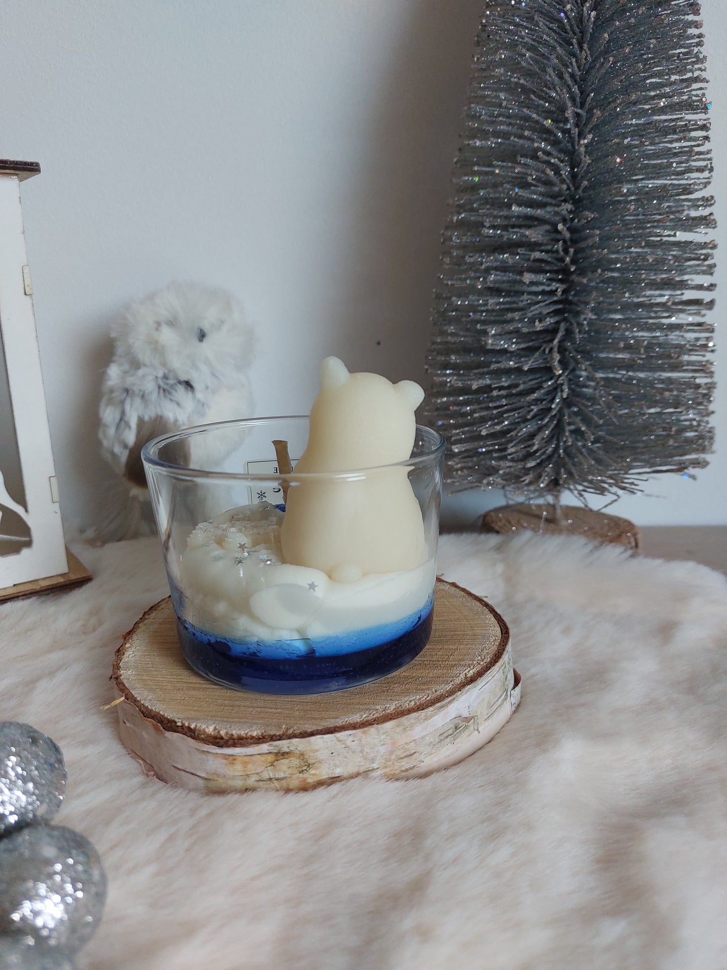 Bougie Froid Polaire Macaron Vanille Moyen Format