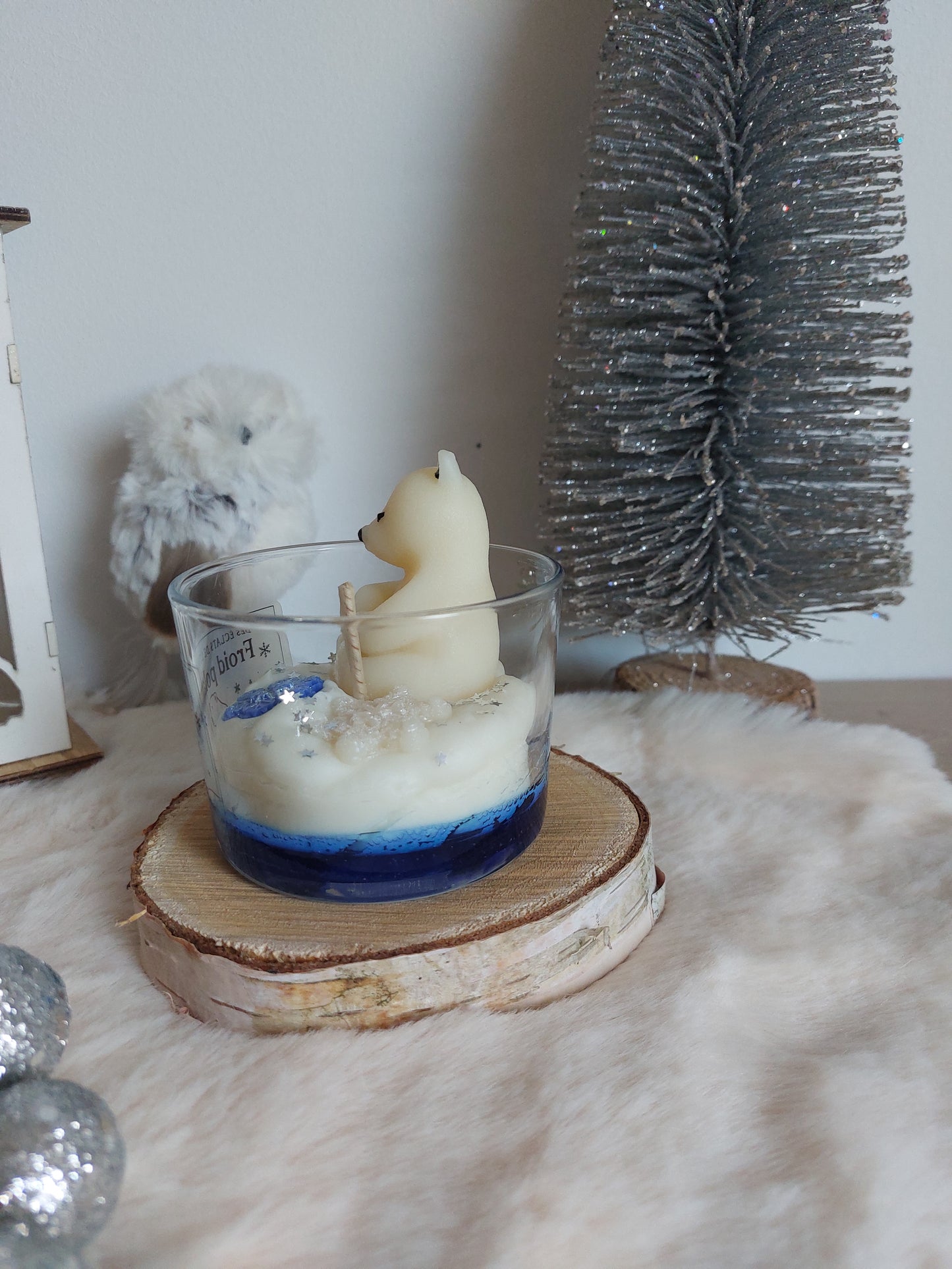 Bougie Froid Polaire Macaron Vanille Moyen Format