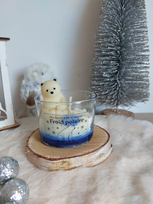 Bougie Froid Polaire Macaron Vanille Moyen Format