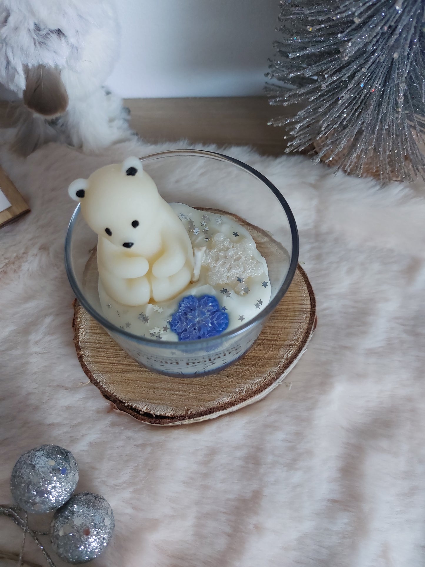 Bougie Froid Polaire Macaron Vanille Moyen Format