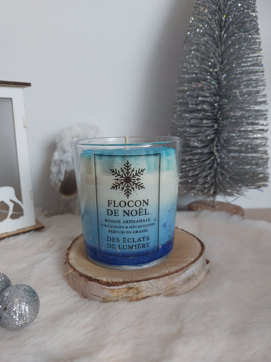 Bougie grand format Flocon de Noël