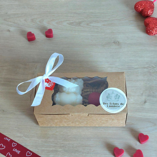 Petit Coffret Saint Valentin Bougie et fondant