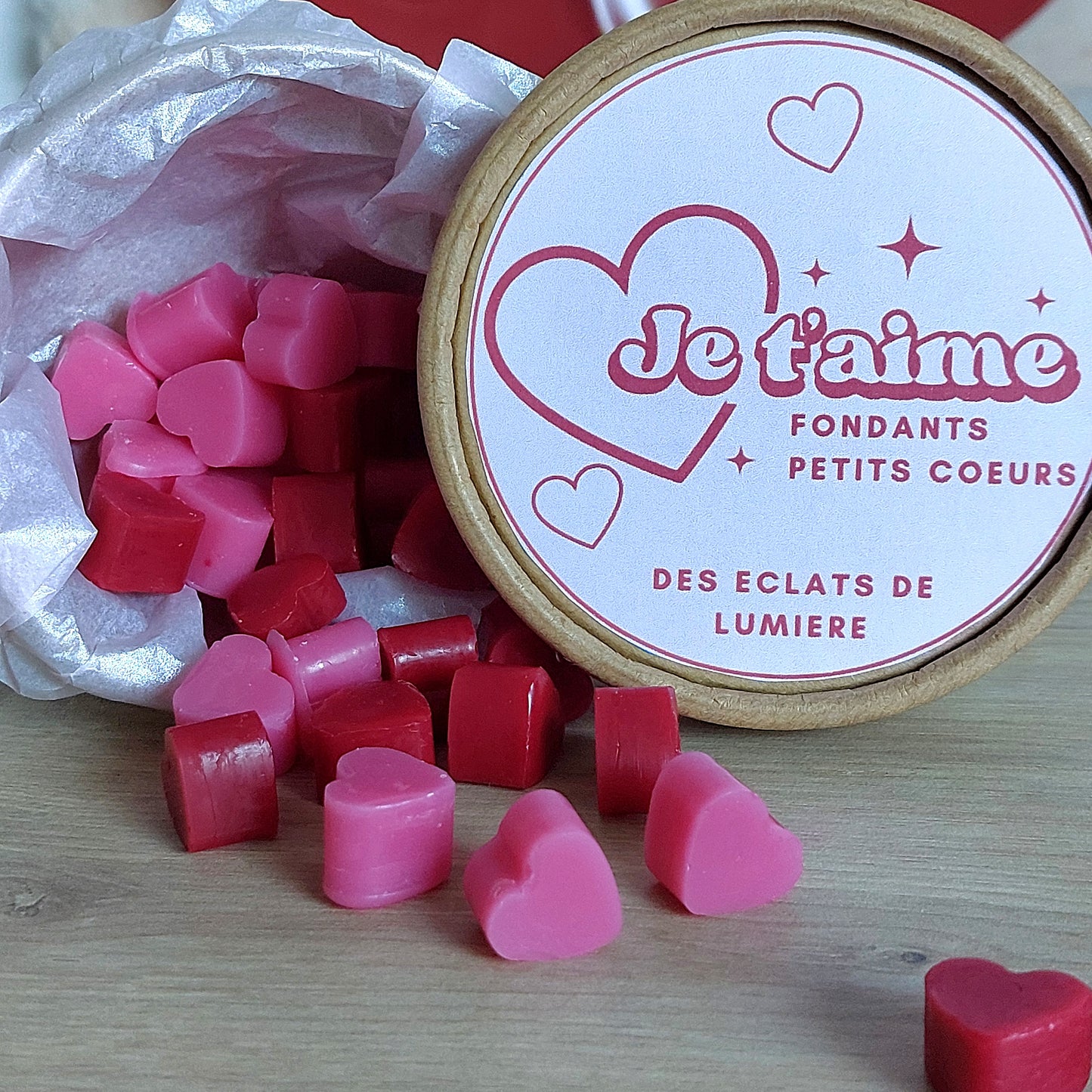 Box fondants petits coeurs Saint-Valentin