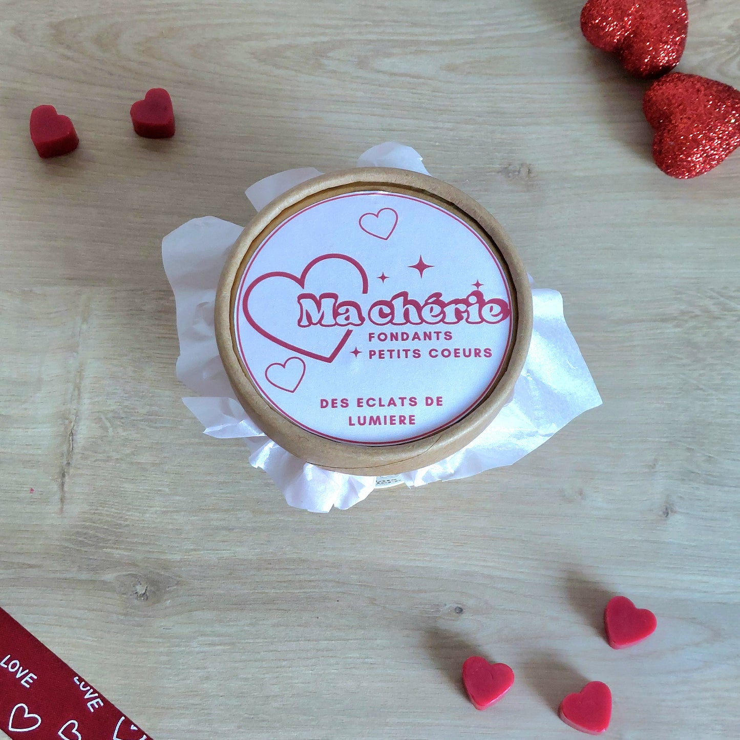 Box fondants petits coeurs Saint-Valentin