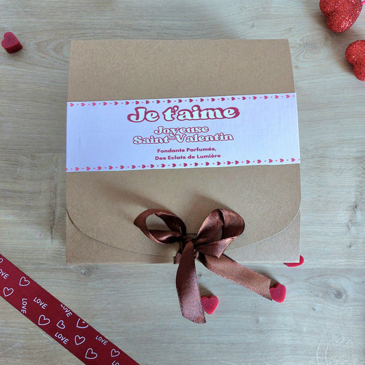 Coffret Saint Valentin Bougie, fondants, diffuseur pendrie